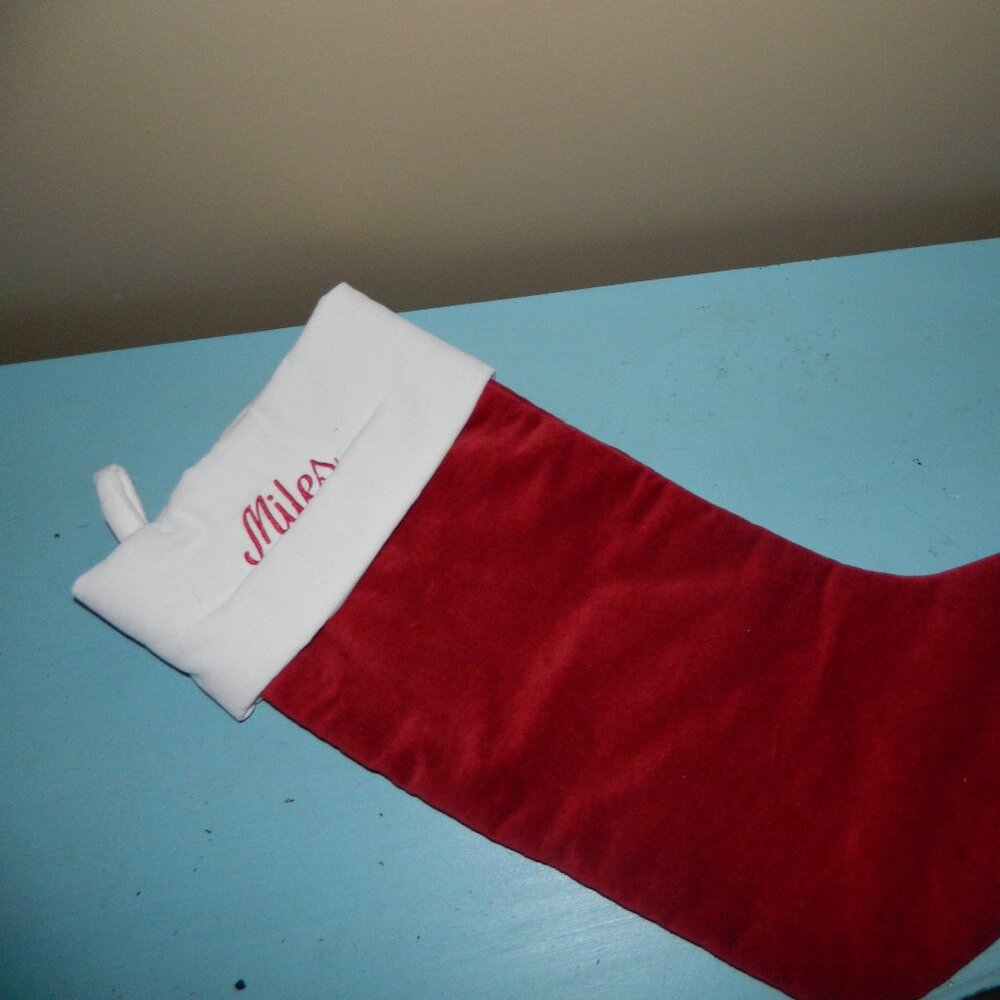 Pottery Barn Classic Velvet Christmas Stockings "Miles" Size M (TT-39)